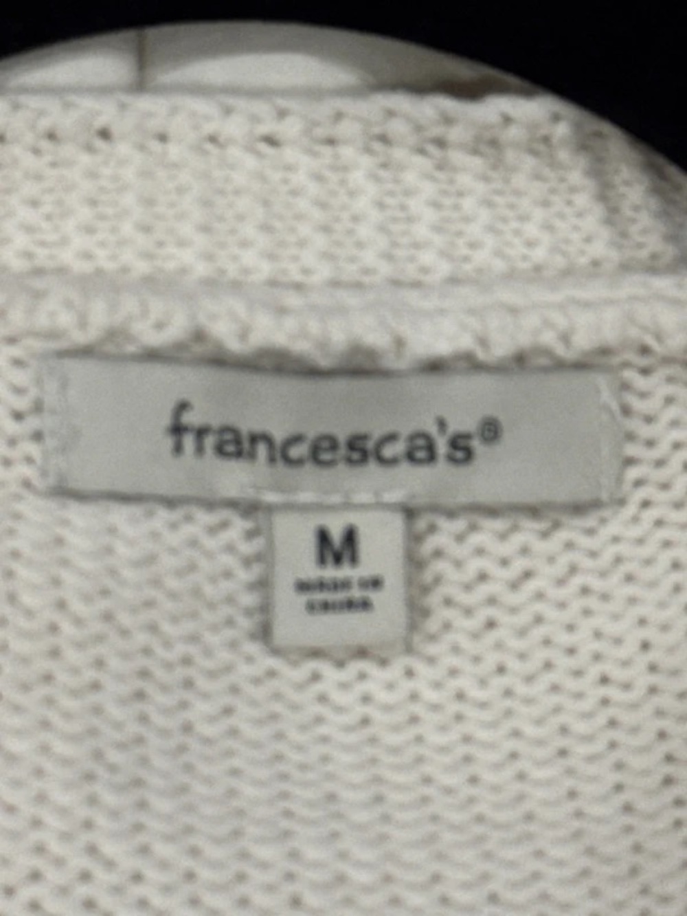 Francesca's Collections Cream Knit Cardigan with Pink Bow & Cocktail Motifs - Picture 3 of 4